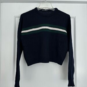 Brandy Melville Sweater Brandy Melville Navy Blue Striped Sweater